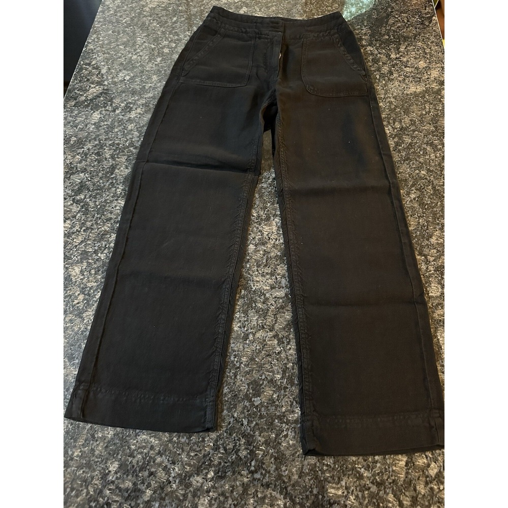 Poetry Women Black Linen Pants Size Us 4. UK 8. NWT 3 Button Pants - Picture 1 of 8
